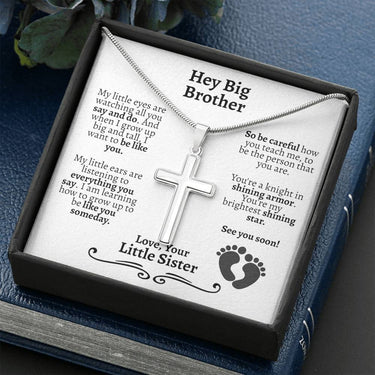 New Big Brother Cross Necklace - Love You This Much